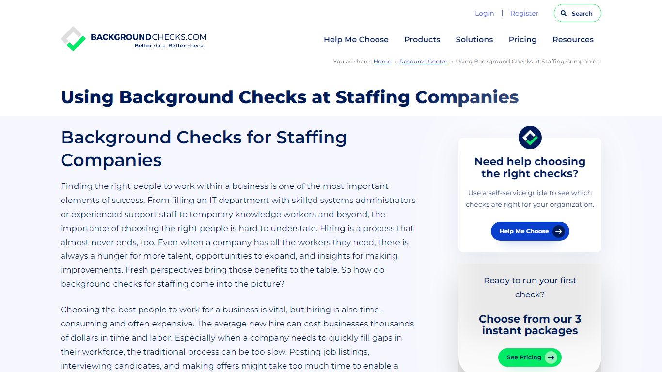 Using Background Checks at Staffing Companies